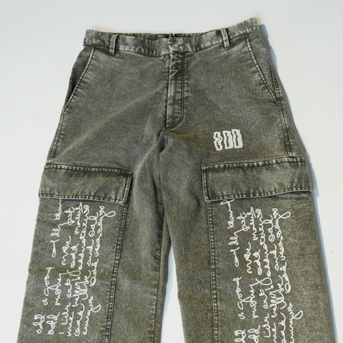 Scribble Washed Cargo Pants